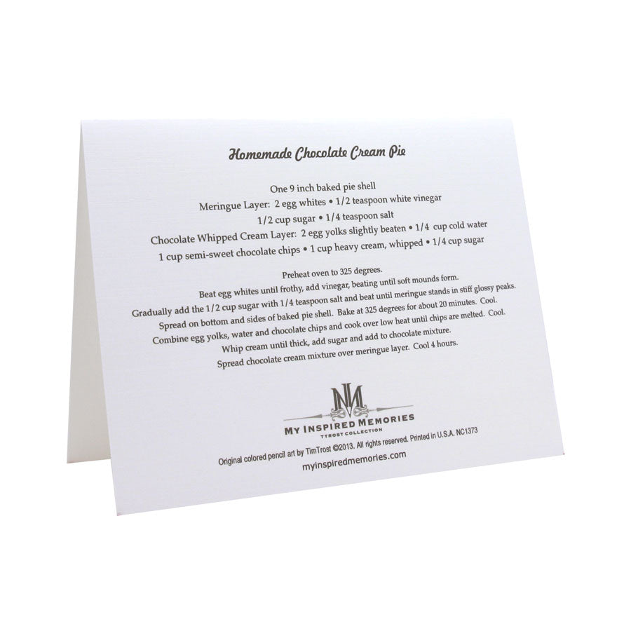 Homemade Chocolate Cream Pie NOTE CARD