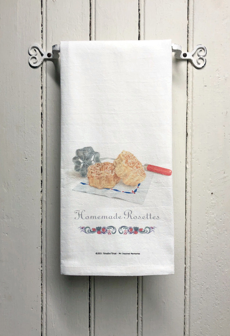 Homemade Rosettes TEA TOWEL