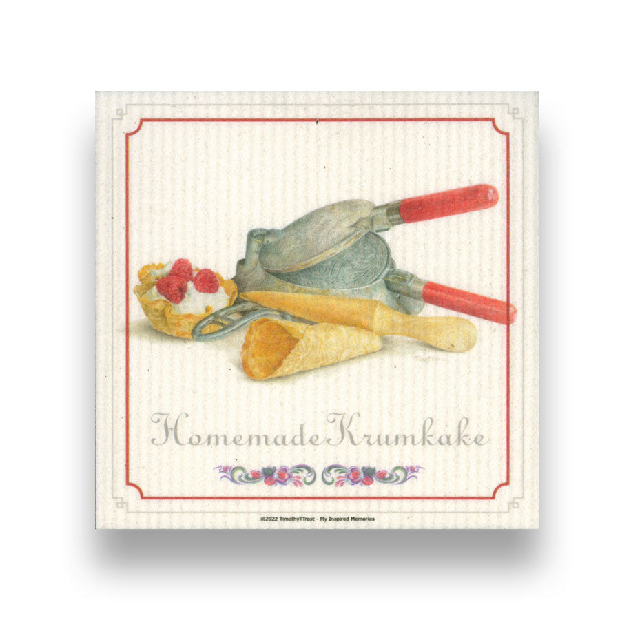 Homemade Krumkake I Illustrated SWEDISH DISHCLOTH – My Inspired Memories